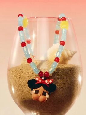 pop mart crybaby vacation mode on series necklace